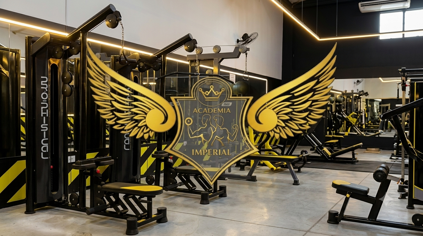 Equipamentos premium na área de musculação da Academia Imperial